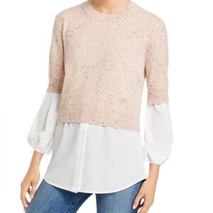 Brochu Walker Ebella Layered-Look Cashmere & wool Confetti Top